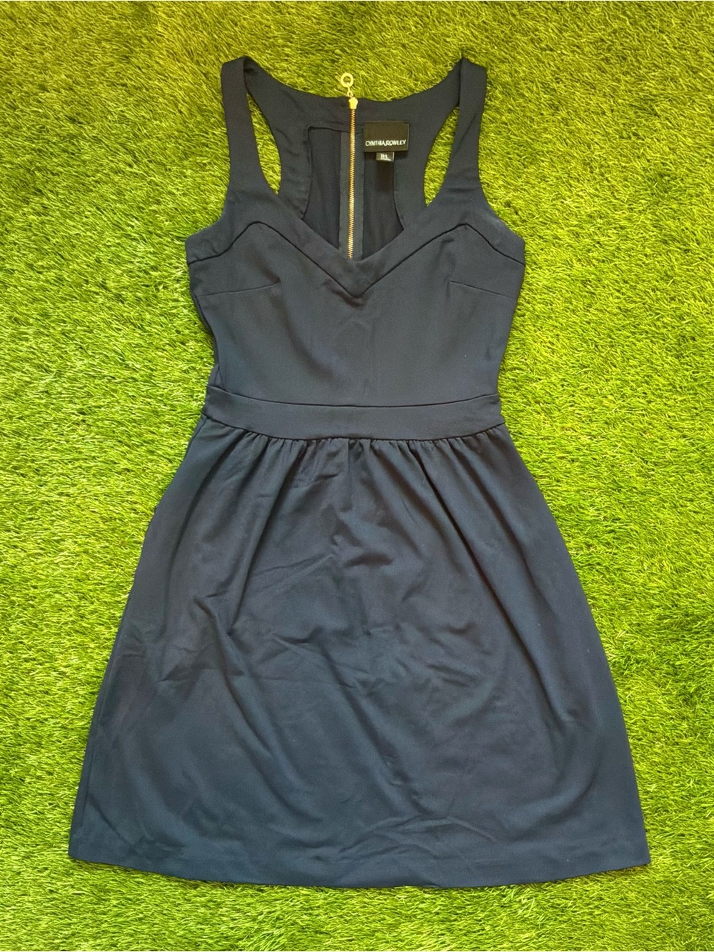 Cynthia Rowley Navy V Neck Sleeveless Dress Size 0